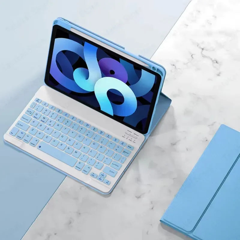 Funda con teclado para Xiaomi Redmi Pad 2 2025, funda con soporte de 11 pulgadas con ranura para lápiz, teclado español, portugués, ruso y inglés