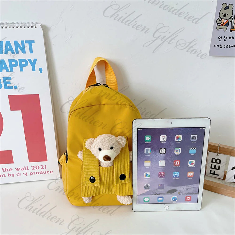 Mochila con nombre personalizado para niños, mochila bordada con dibujos animados para bebé, bolsa de libros para jardín de infantes, mochilas para salir, novedad