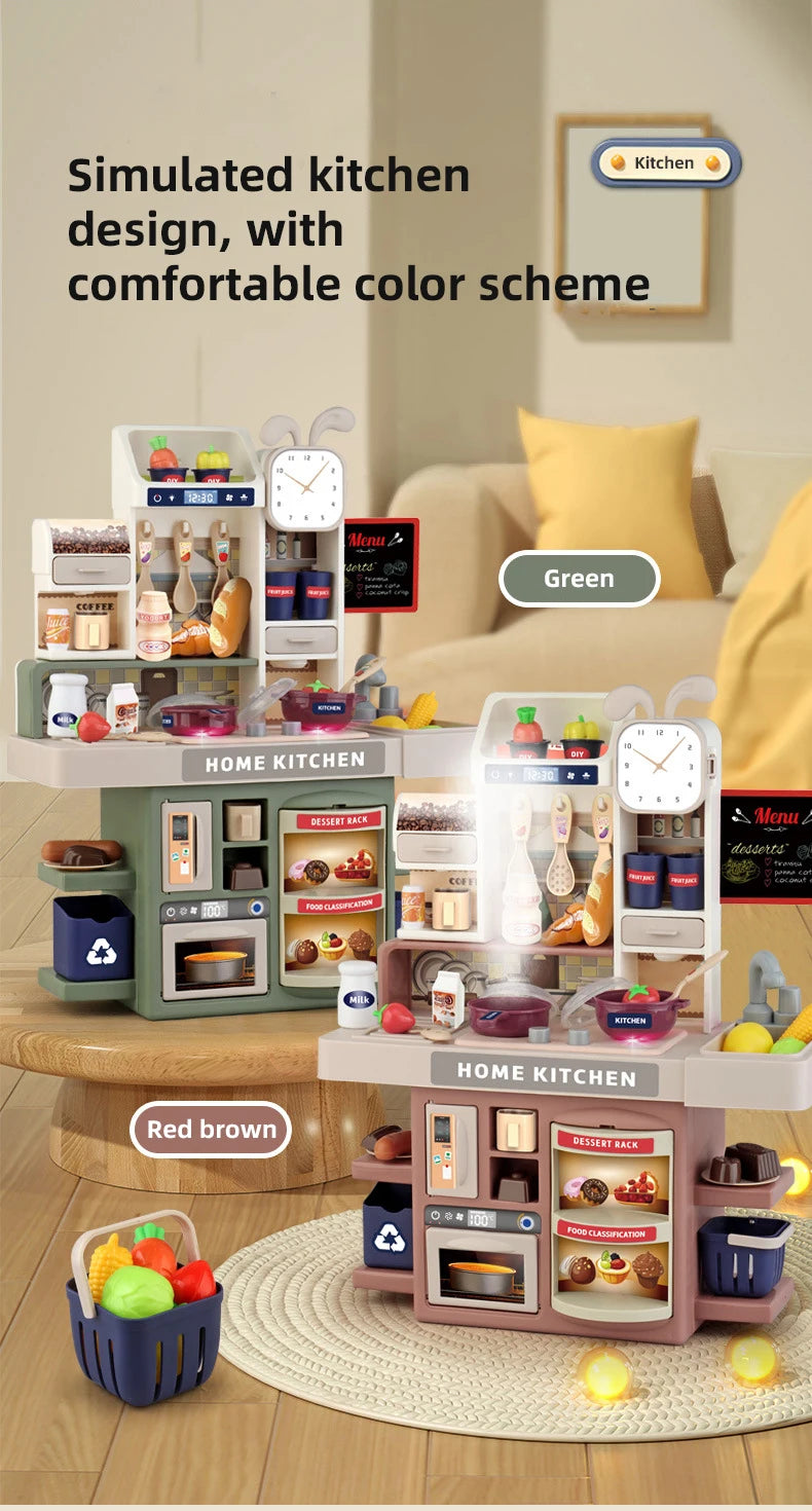 Juego de Cocina para Niños, Juguete de Simulación de Cocina con Vapor y Luces para Juego de Imitación