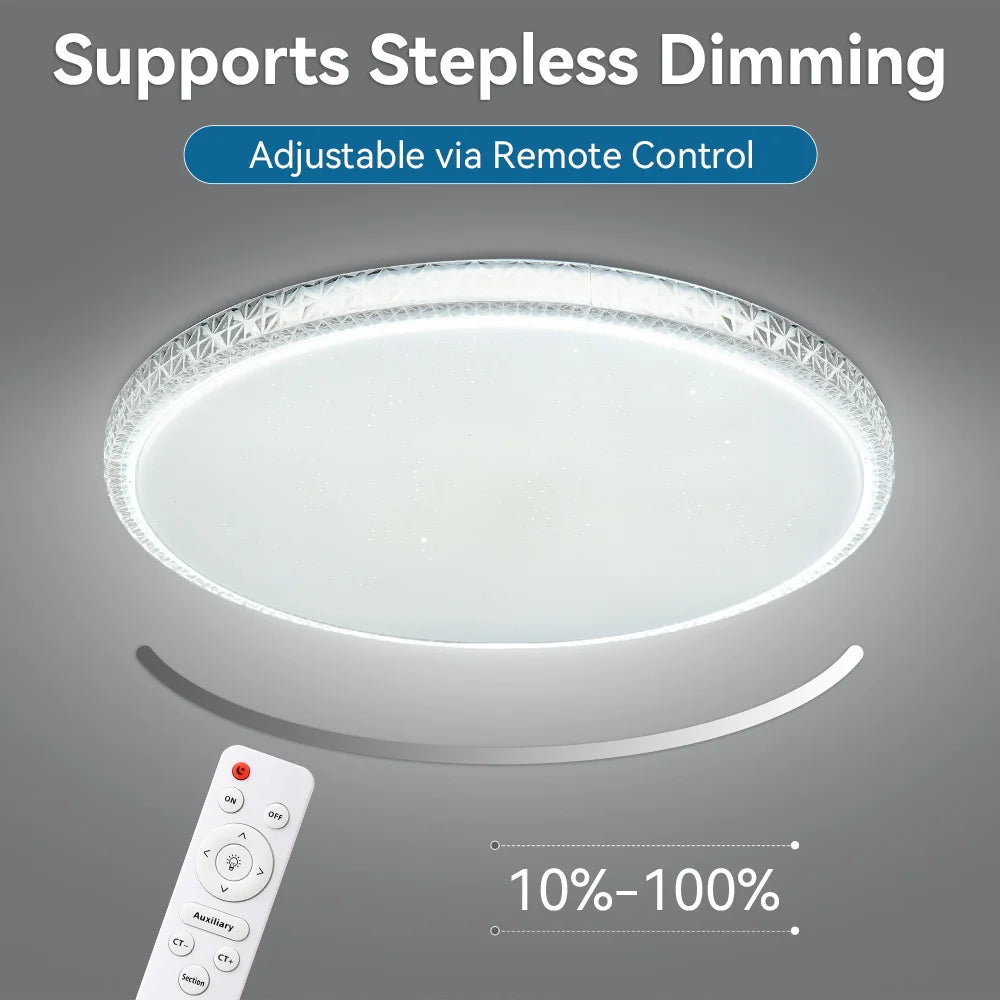 Lámpara de techo con control remoto, lámpara led para dormitorio, lámparas de techo grandes, luces Led con control remoto, luces led regulables