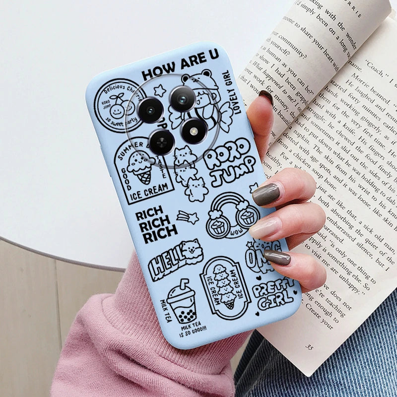 Funda para Realme 12 4G 12 + 13 + Plus 13 Pro + Plus 5G bonita funda trasera con forma de corazón y flor de silicona suave mate Fundas protectoras de dibujos animados