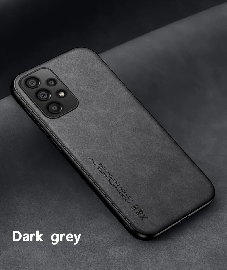 Funda de teléfono de cuero esmerilado magnético con placa de hierro oculta para Xiaomi 17 Pro Max 15T 15 14 14T 13 13T 12 12T 11 11T Pro