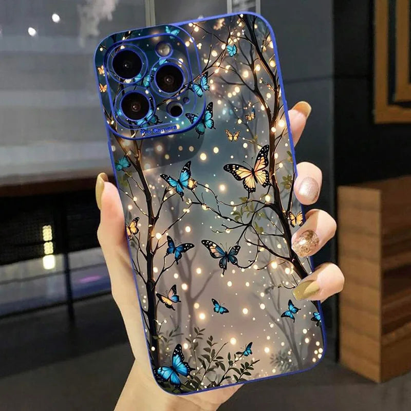 Funda para iPhone 16 The Dark Butterfly Pattern Funda de teléfono para iPhone 17 Air 15 14 13 12 11 Pro Max X XR XS 7 8 Plus SE2 16E