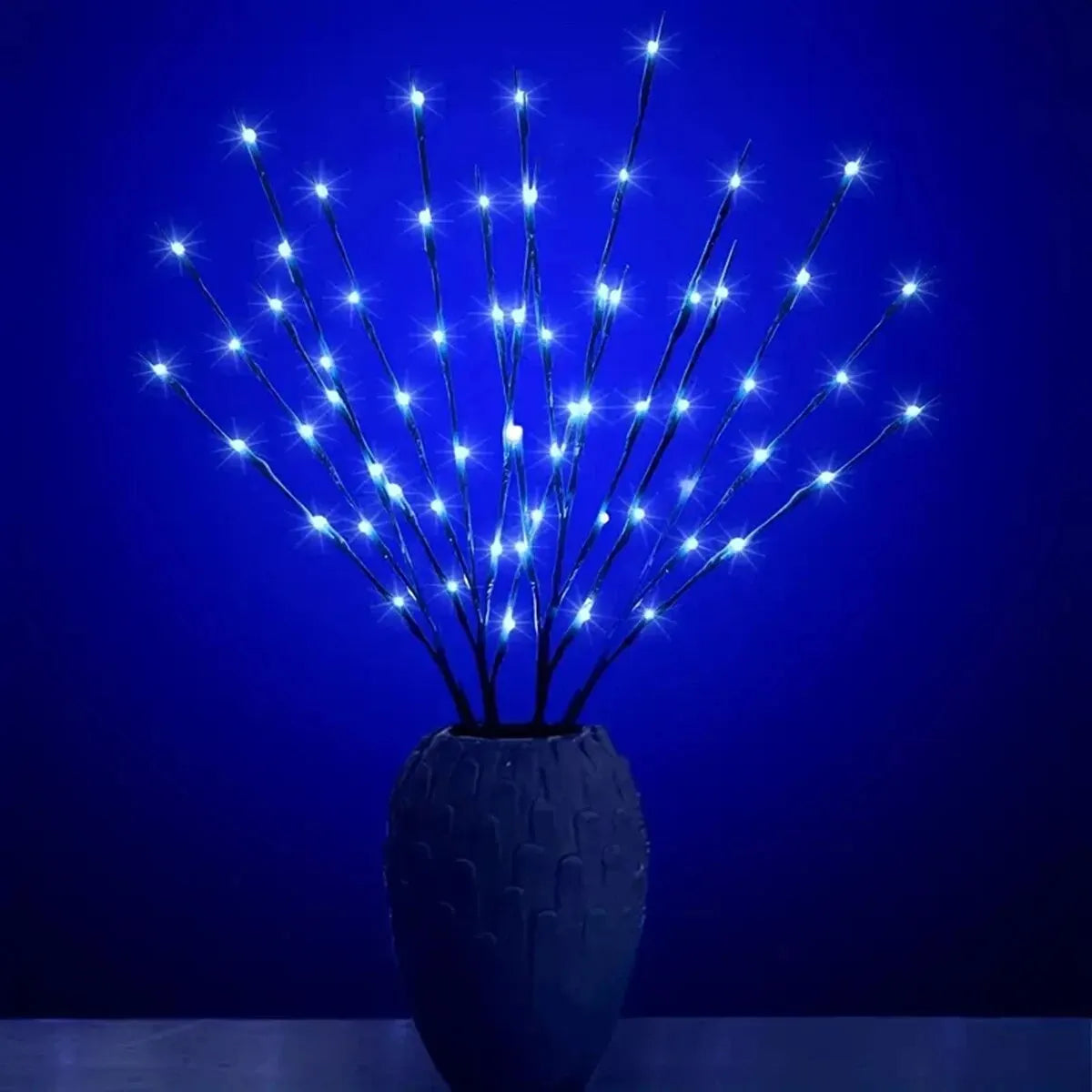 Luces LED de rama de árbol para decoración navideña, 1 piezas, 20LED, funciona con pilas, para el hogar, jarrón interior, Festival de vacaciones