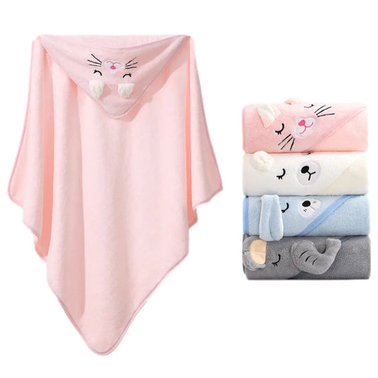 Toallas de Baño para Bebés con Diseño de Animales de Dibujos Animados, Toalla con Capucha Suave para Recién Nacidos, Bata de Baño para Niños Pequeños, Envoltura Cálida para Dormir para Niños y Niñas