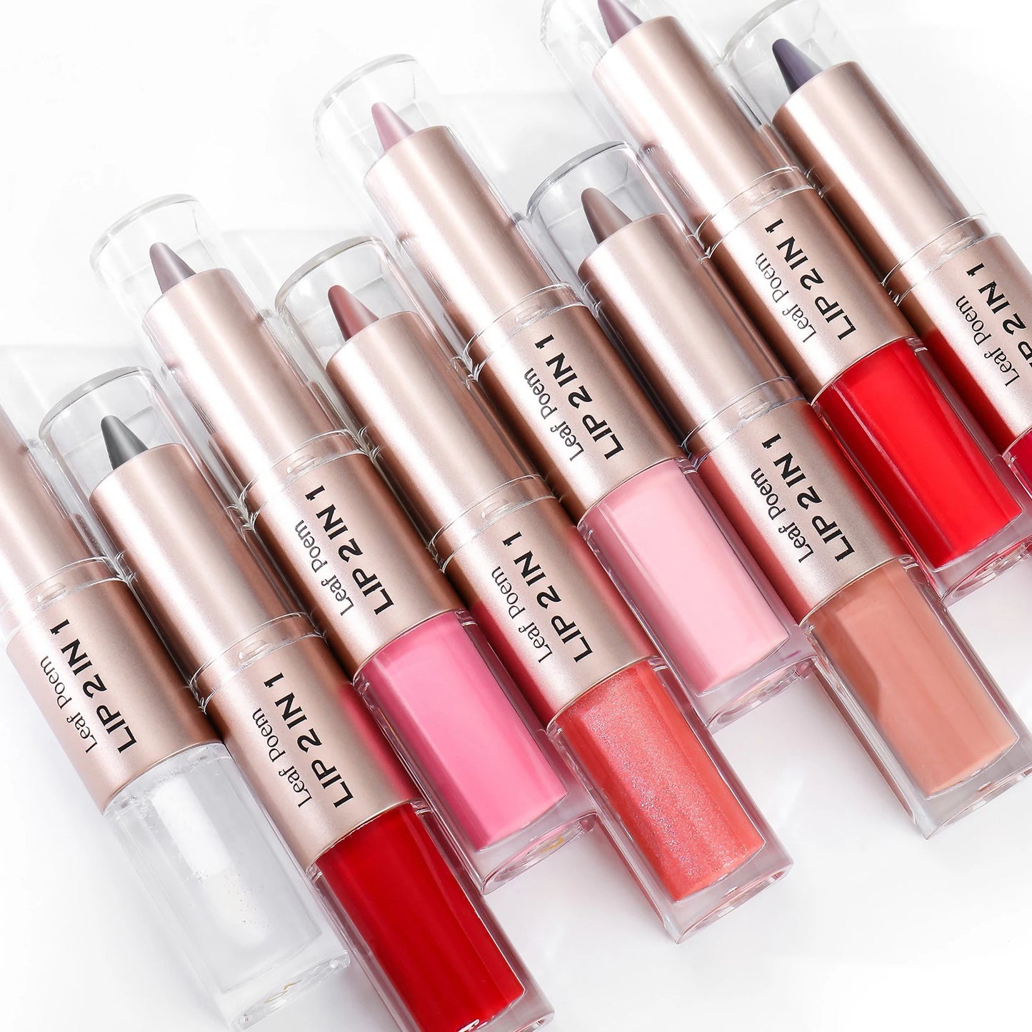 Maquillaje de Labios 2 en 1 Color Rosa Ciruela Oscuro, Delineador de Labios Mate, Brillo Labial Voluminizador con Efecto Espejo, Contorno de Labios Resistente al Agua, Maquillaje No Pegajoso