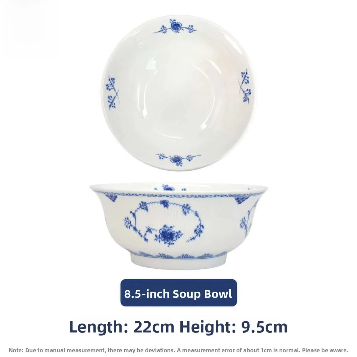 Juego de vajilla de porcelana blanca de Jingdezhen con diseño de hierba Tang azul y blanca, plato llano para uso doméstico, t...
