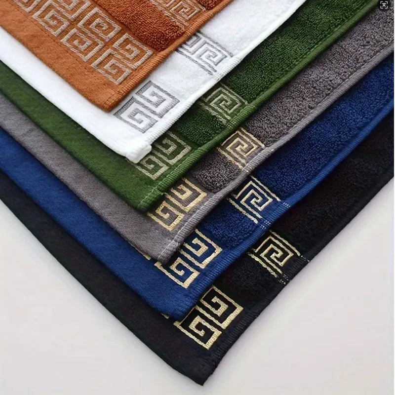Juego de toallas de algodón con letras bordadas S - 1/2/3 piezas, toallas de mano suaves y absorbentes de jacquard para lavar la cara y las manos, para baño, gimnasio, spa
