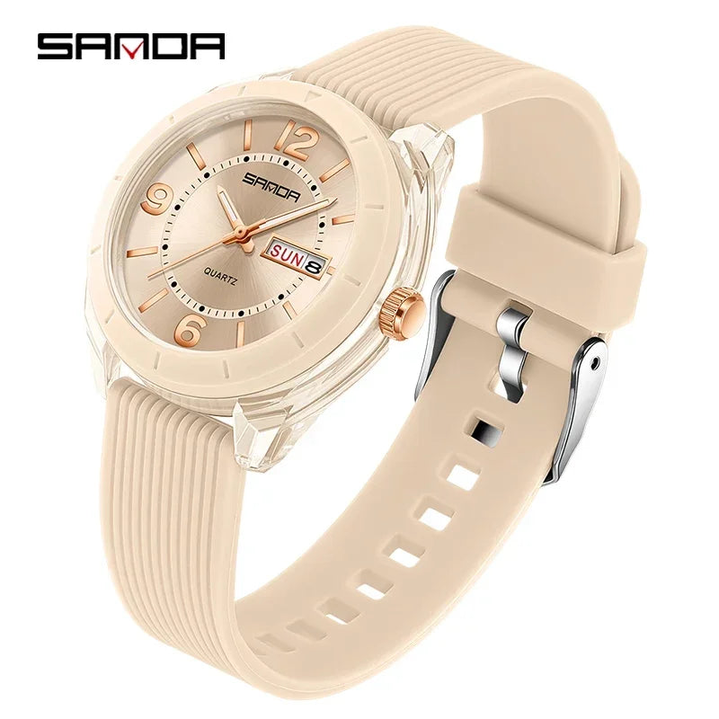 Reloj de Pulsera SANDA para Mujer, Nuevo, Moderno, Deportivo, de Cuarzo, con Fecha, Semana, Resistente al Agua, Luminoso, Elegante
