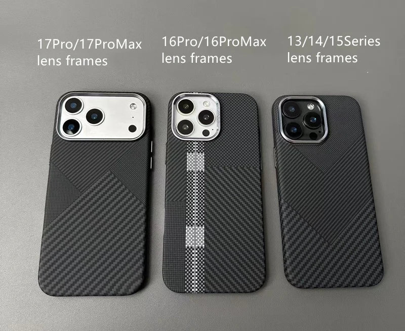 Funda Magnética con Textura de Fibra de Carbono para iPhone 17, 17 Pro Max, 16 Pro, 15, 14, 13, Ultrafina, con Lente de Aleación, Carga Inalámbrica, Carcasa Rígida
