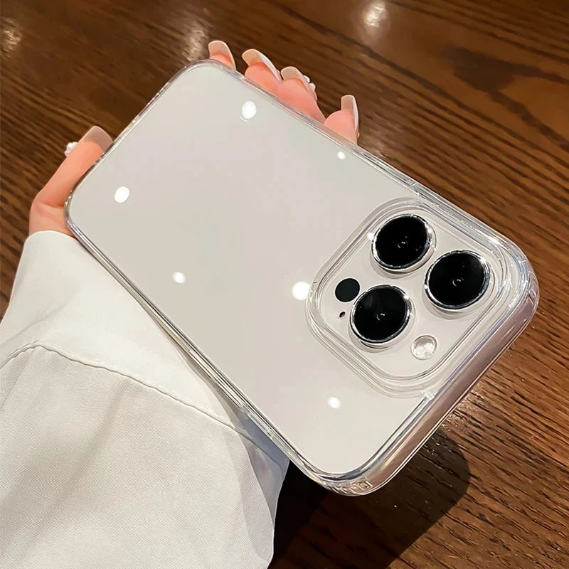 Fundas de parachoques transparentes a prueba de golpes de lujo para iPhone 16 15 14 13 12 11 Pro Max Plus accesorios de cubierta de teléfono acrílico suave transparente