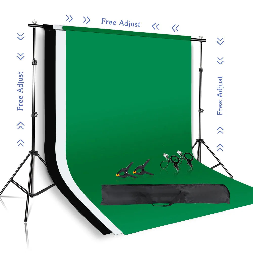 Kit de soporte para fondo fotográfico SH con sistema de soporte ajustable, fondos para estudio fotográfico, marco de pantalla verde Chromakey