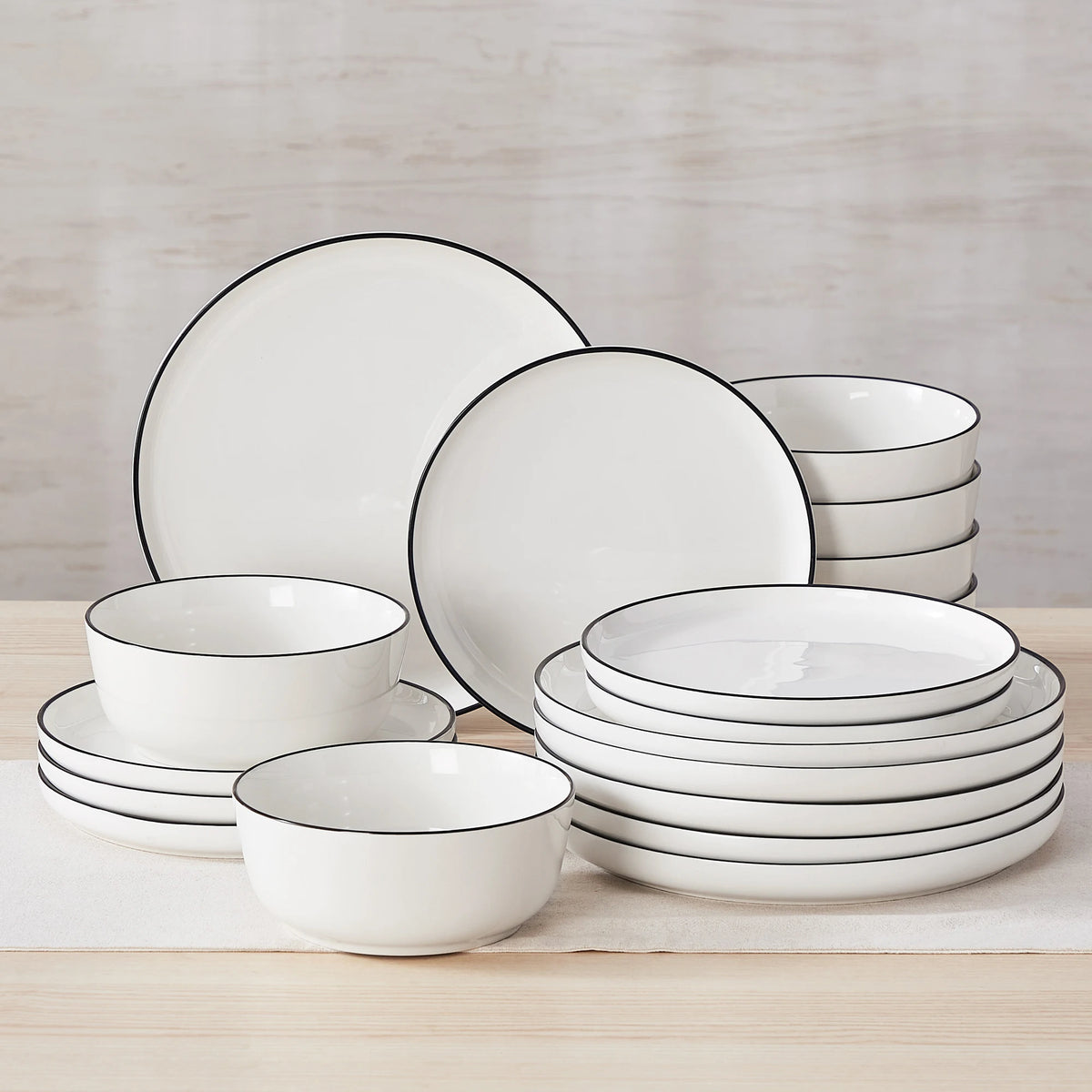MALACASA 12/16/18/24 Uds platos de porcelana juegos de vajilla juego de platos de cerámica con plato de cena/postre/cuenco de cereales/sopa de 4/6 Uds