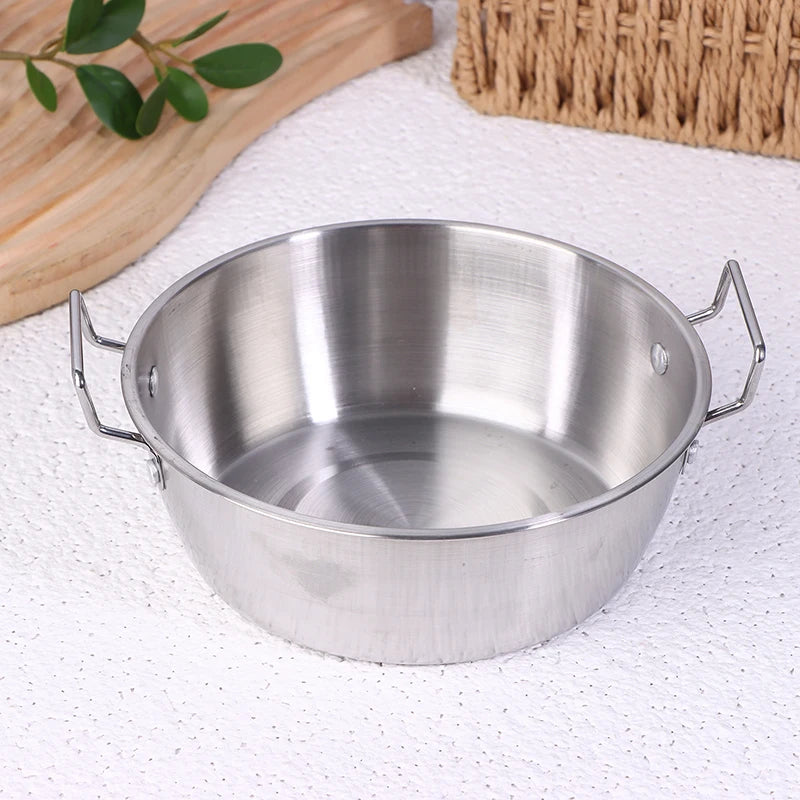 Olla para cocinar con asa de acero inoxidable para cocina, olla para mariscos y arroz, paellera para cocina casera, platos para aperitivos de picnic