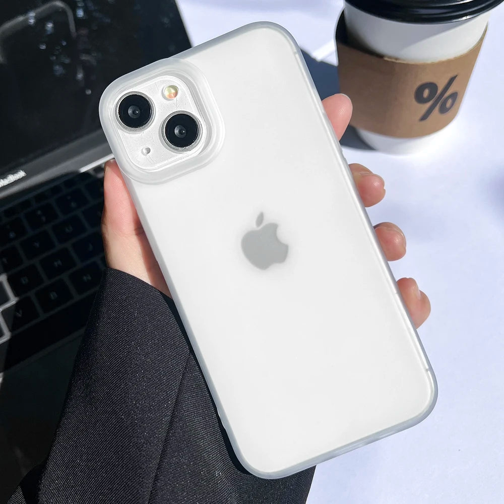 Funda de Teléfono de TPU Suave Mate para iPhone 17 Pro Max, Fundas para iPhone 11, 13, 15, 12, 16, 14 Plus, Air, 12 Mini, 17 Pro Max, Transparente