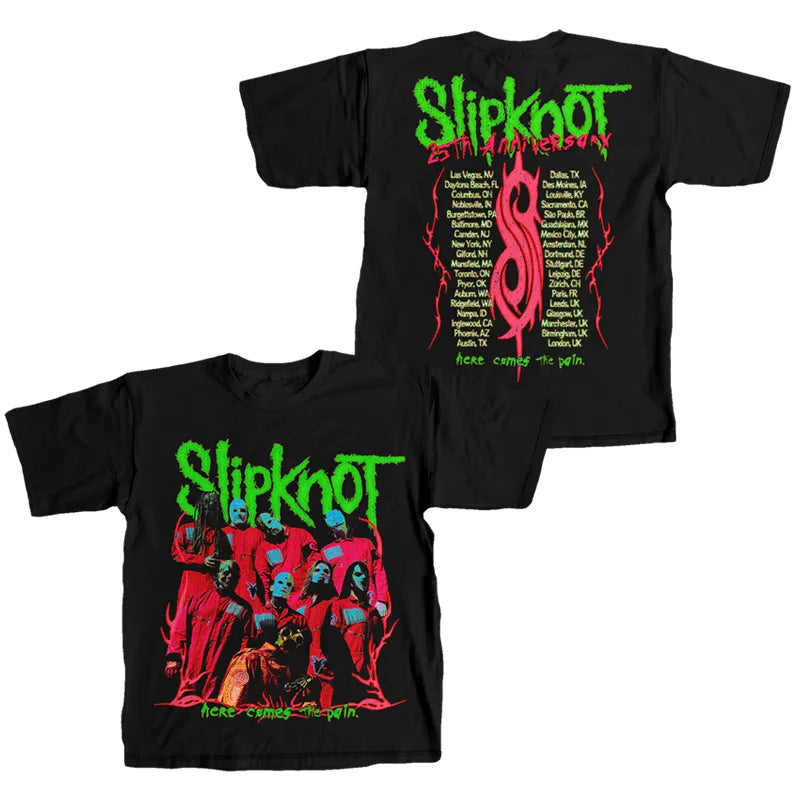 Camiseta con estampado de banda de estilo gótico de SLIPKNOT, camiseta gráfica 100% de algodón para hombres y mujeres, ropa de calle de verano