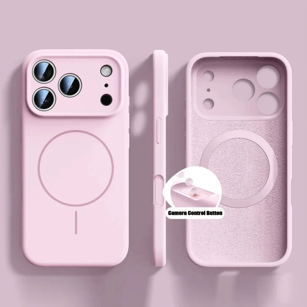 Nueva funda magnética de silicona líquida para iPhone 17 16 15 14 13 12 Pro Max 16 Plus Air fundas suave Original para iPhone 17 16 Pro Max funda para iphone 17 pro max