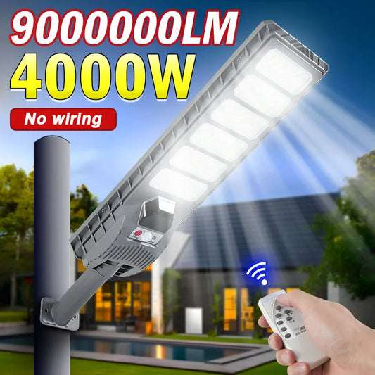 Luces solares 9000000LM 4000W/3000W/1000W, reflector de farola impermeable para exteriores con Sensor de movimiento, lámpara de pared para jardín y patio