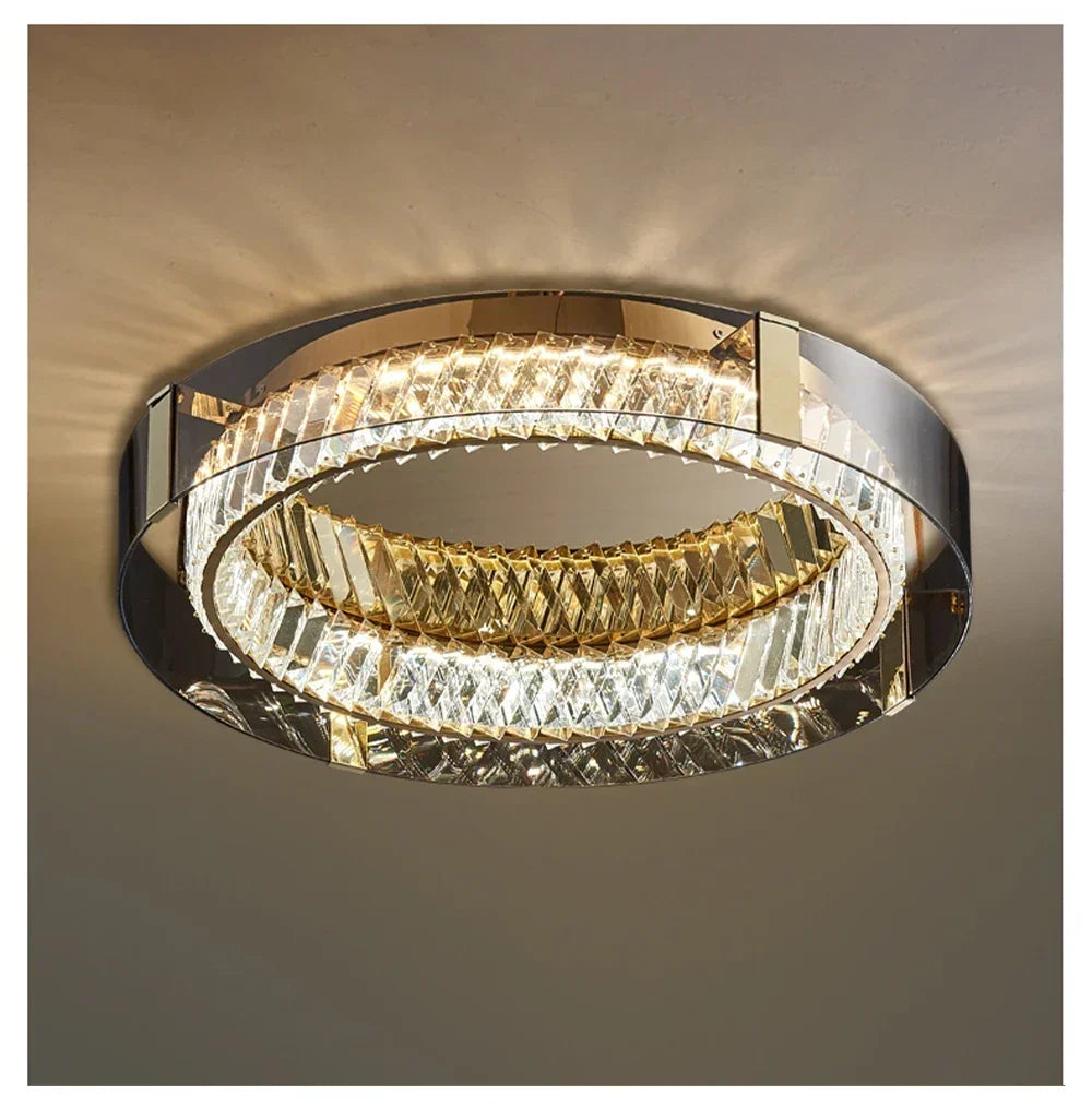 Luces de techo de cristal, luces LED, candelabro de techo moderno, lámparas regulables de lujo, decoración de habitación, Plafonnier, decoración del hogar para dormitorio