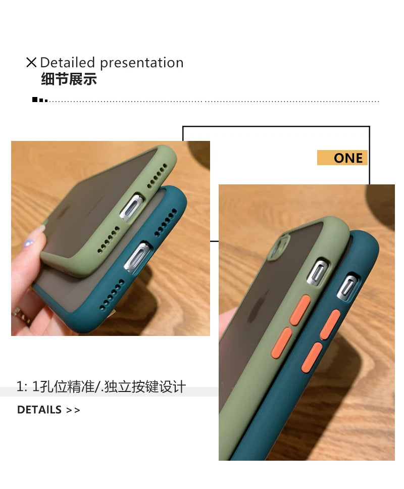 Funda anticaída 2 en 1 para iphone, carcasa protectora de poros finos, esmerilada, para iphone SE 2020, 7, 8, SE2, 2020, 2022