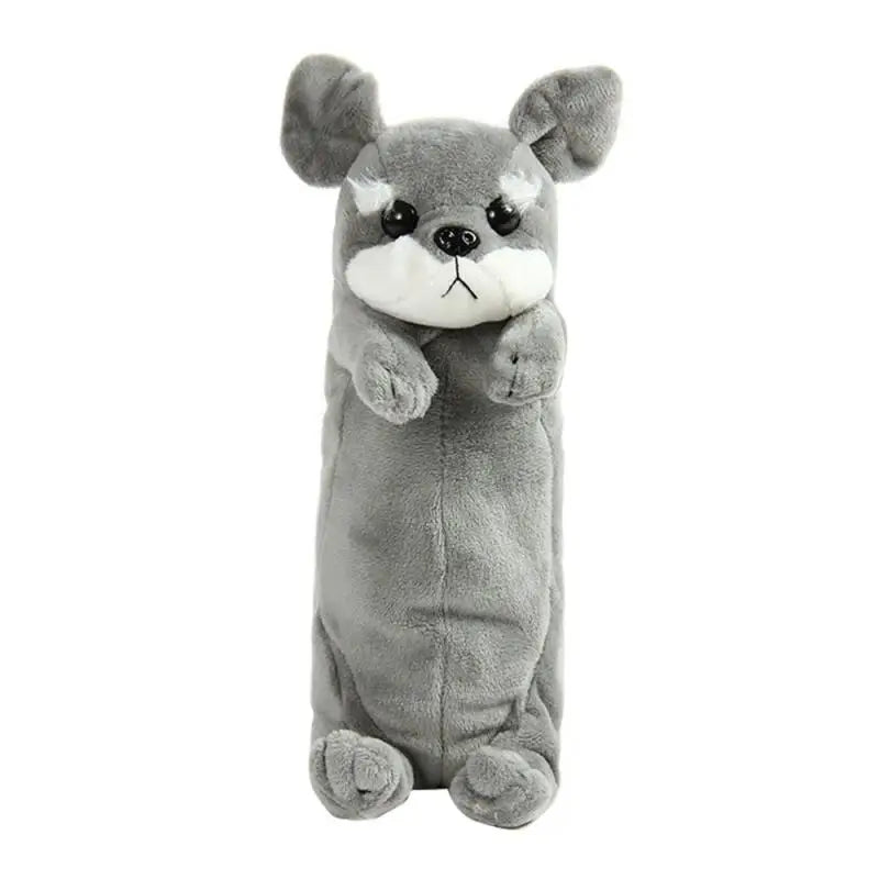 Estuche para lápices de papelería, bolsa para lápices con forma de perro de peluche de dibujos animados, bolsa para bolígrafos de animales, suministros escolares para niños, bolsa para lápices creativa