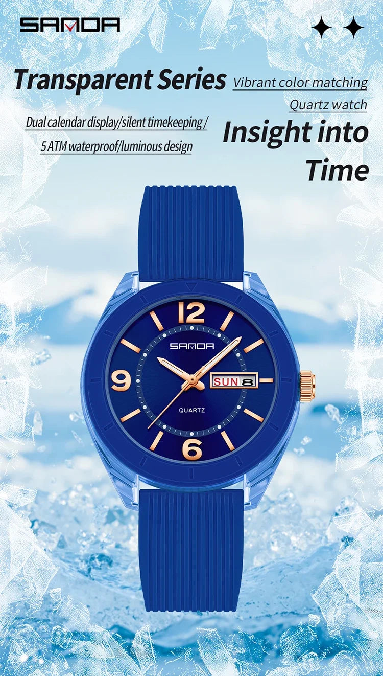 Reloj de Pulsera SANDA para Mujer, Nuevo, Moderno, Deportivo, de Cuarzo, con Fecha, Semana, Resistente al Agua, Luminoso, Elegante