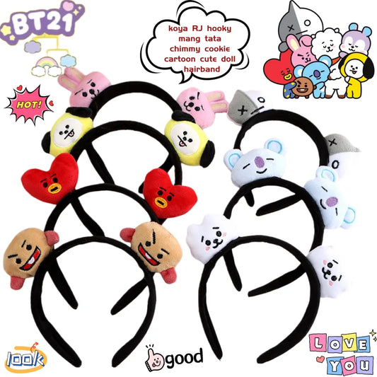 Diadema de Muñeca de Dibujos Animados Creativa y Linda de BT21 koya RJ Shooky Man Tata Chimmy Cooky, Decoración de Periféricos de Animación Secundaria
