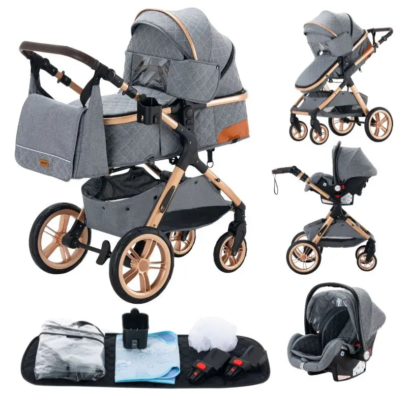 Sistema de viaje 3 en 1 para bebés, cochecito ligero para recién nacidos, plegable compacto, cochecito de invierno, cochecito para bebés, todoterreno
