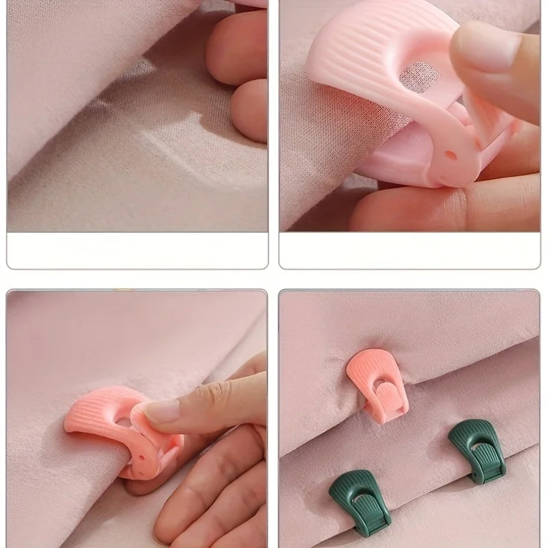 6 clips para funda nórdica, clips antideslizantes para soporte de edredón, soporte para sábanas de edredón, sujetadores para edredón, pinzas sin pines, fijador de edredón de plástico