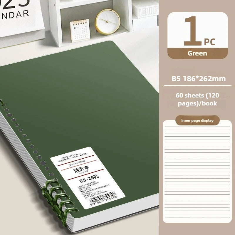 Cuaderno Espiral de 60 Hojas B5, Diseño Vintage de Alta Estética, Hojas Sueltas, Agenda para Oficina y Material Escolar