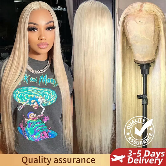 30 40 46 pulgadas 613 peluca de cabello humano liso de hueso color rubio miel 13x6 HD encaje Frontal 13x4 pelucas delanteras 100% peluca de cabello humano crudo
