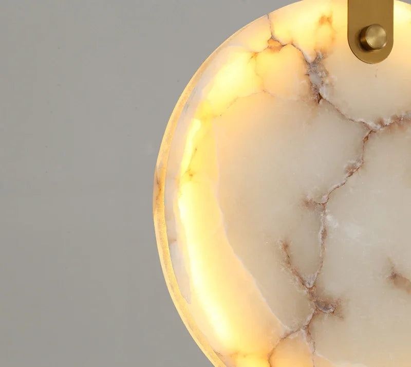 Luces colgantes largas modernas, lámpara colgante de cristal de mármol para escalera de lujo, decoración para sala de estar, accesorio de iluminación Led de piedra para Villa