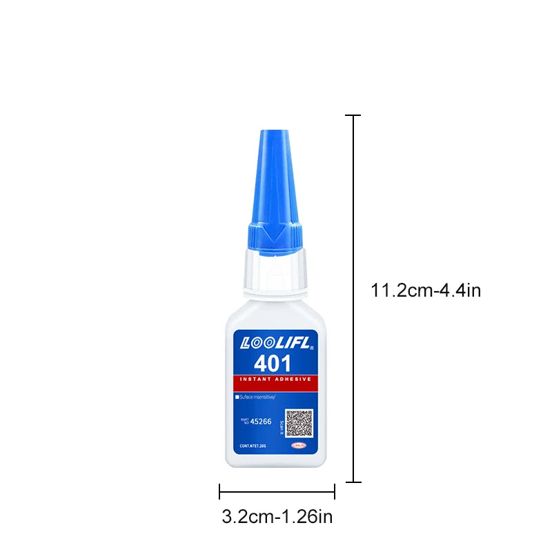 El nuevo y actualizado 401 Superhydroacrilato pegamento, 5 segundos de secado instantáneo, impermeable, buena estabilidad, herramienta de unión completa. Adecuado para madera, plástico, cerámica, metal, caucho, etc.