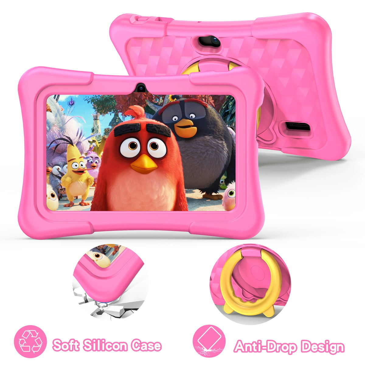 Tableta PRITOM para Niños de 7 Pulgadas, Android 13, 32 GB, WiFi, Bluetooth, Cámara Dual, Software Educativo Instalado, con Funda Protectora