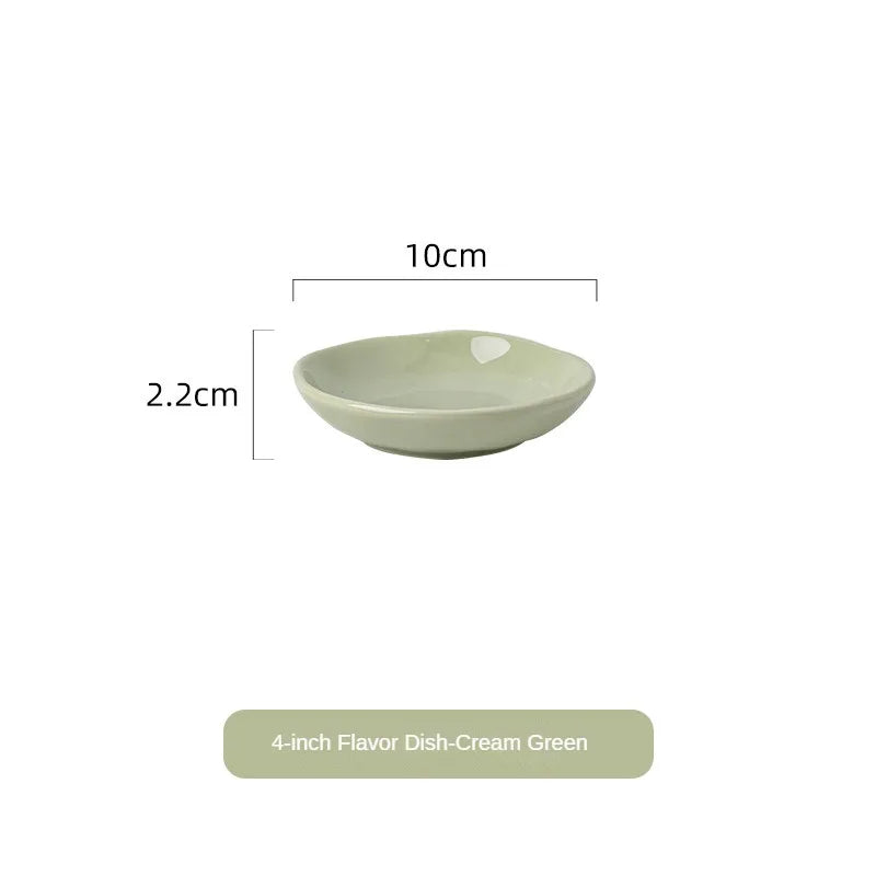 Juego de cuencos y platos de cerámica de estilo nórdico para uso doméstico, alta belleza, Simple, crema, vajilla de cerámica, nuevo
