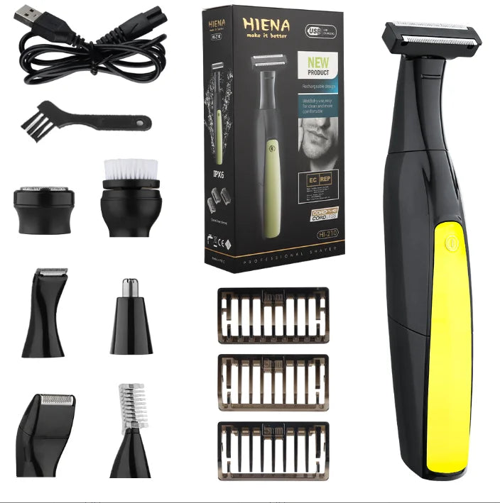 Afeitadora recargable multifuncional para hombres, recortadora de pelo de nariz y cejas, línea de Bikini, afeitadora sensible, 7 en 1