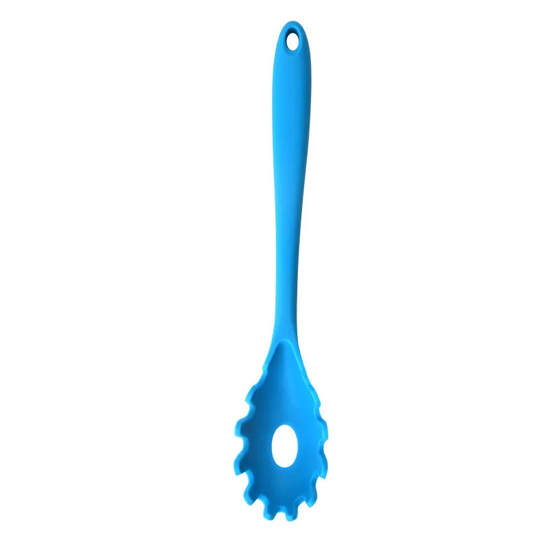 Colador de fideos y Pasta de silicona, cuchara para espagueti con mango largo, cuchara para fideos, colador con ranura, colador de drenaje de nailon, utensilio de cocina
