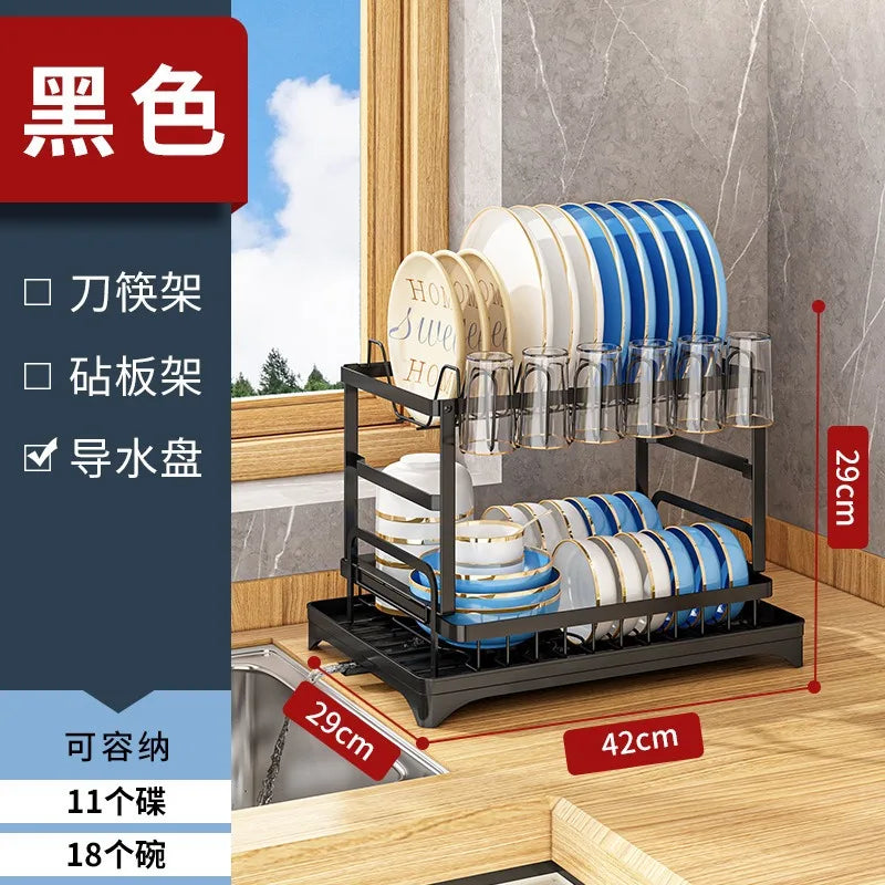 Estante de Cocina para Platos y Utensilios, Escurridor, Estante Multifuncional para Platos, Estante para Platos y Palillos