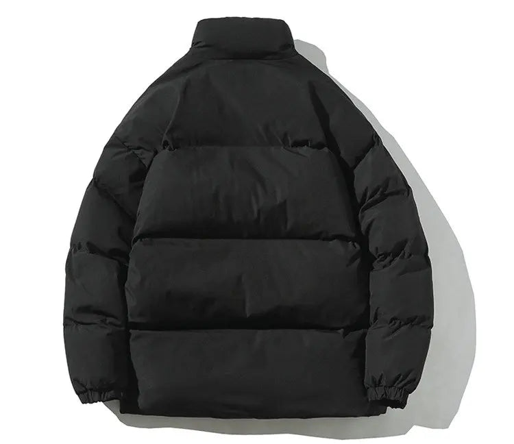 Ropa de calle Harajuku abrigo de invierno cálido para hombre Parka informal de Color sólido con cuello levantado chaqueta de invierno de gran tamaño para mujer