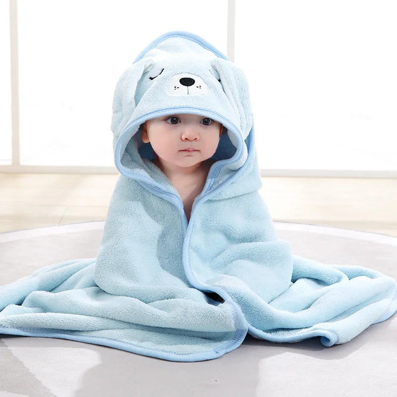 Toallas de Baño para Bebés con Diseño de Animales de Dibujos Animados, Toalla con Capucha Suave para Recién Nacidos, Bata de Baño para Niños Pequeños, Envoltura Cálida para Dormir para Niños y Niñas