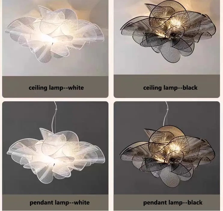 Lámparas de techo clásicas nórdicas, lámpara de diseño moderno de PVC en blanco y negro, iluminación para decoración del hogar y dormitorio, luces colgantes LED para comedor