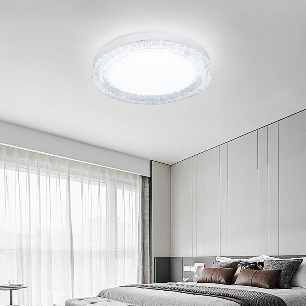 Lámpara de techo de cristal ultrafina moderna, lámpara redonda de techo para el hogar, blanco frío, adecuada para balcón, cocina, dormitorio, AC85-260V de luz