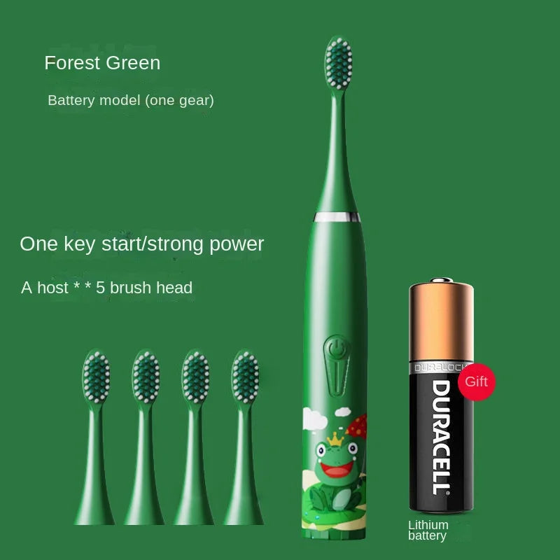 Cepillo de dientes eléctrico para niños, venta al por mayor, pelo suave de dibujos animados, IP7, resistente al agua, vibración ultrasónica, regalos