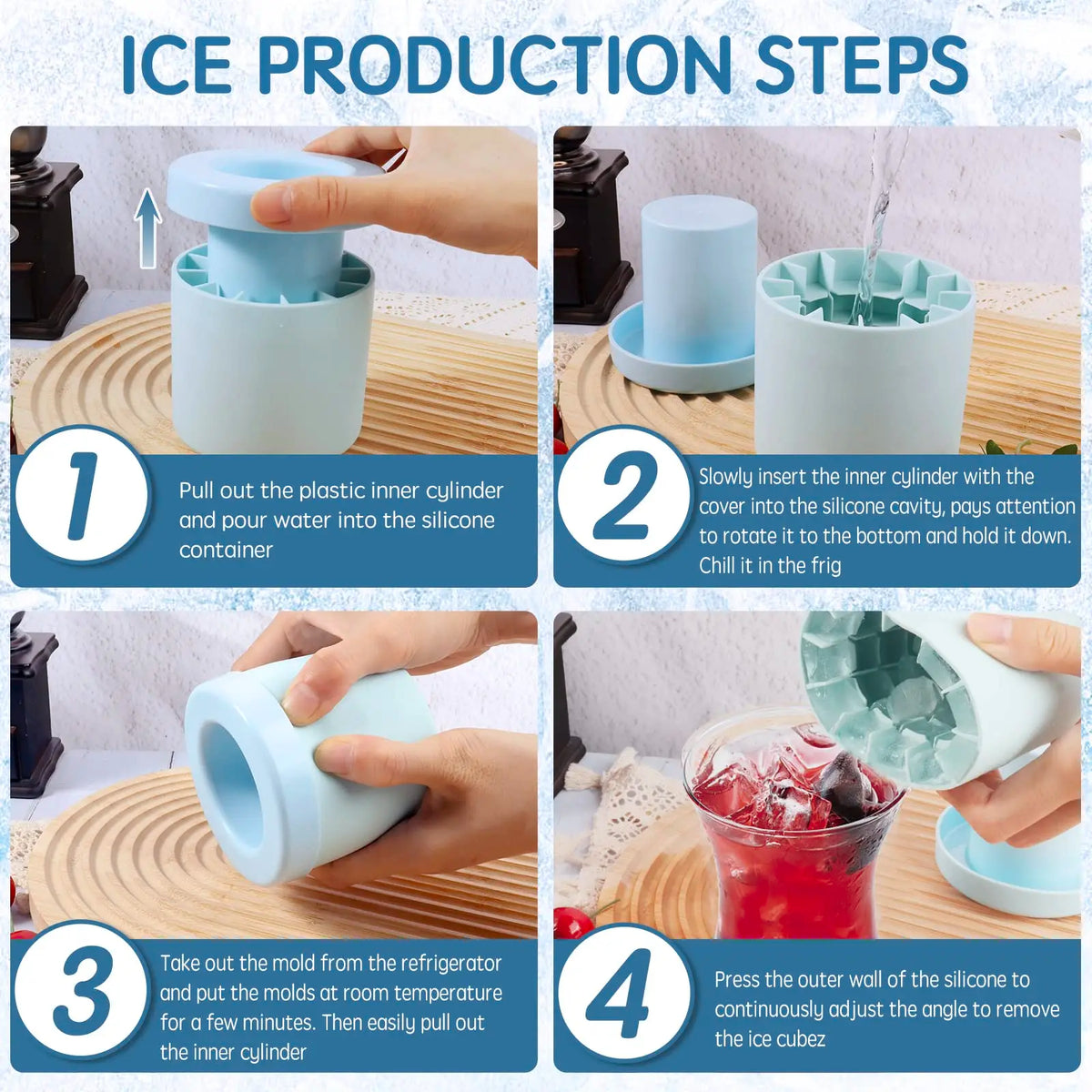 Molde de silicona para cubitos de hielo, cubo de hielo redondo, refrigerador casero DIY de verano, máquina de hielo congelada, molde creativo para cubitos de hielo, herramientas de bar