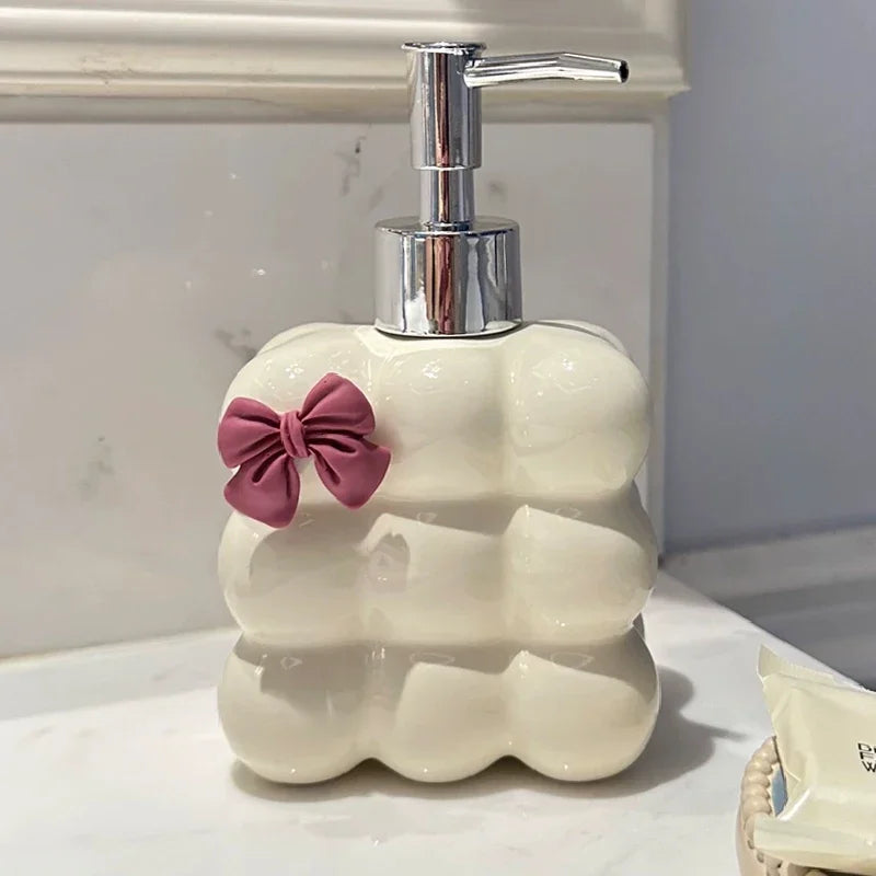 Suministros de baño, botella de emulsión de cerámica, botella de prensa de Gel de ducha para baño, dispensador de jabón creativo, decoración de baño moderna