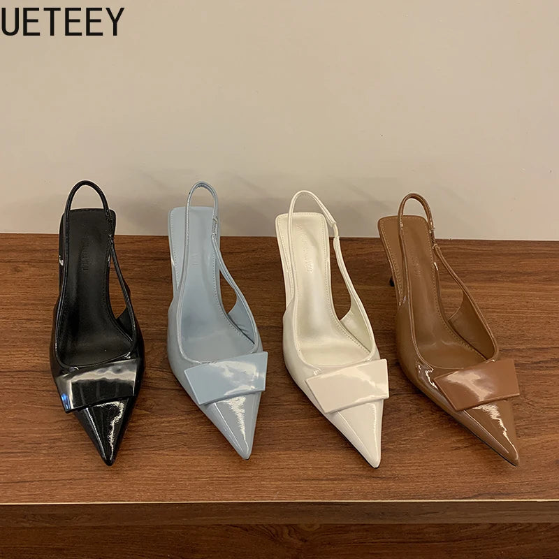 Sandalias de tacón alto para mujer, estilo de moda con punta en pico, diseño para banquetes y fiestas, verano 2026