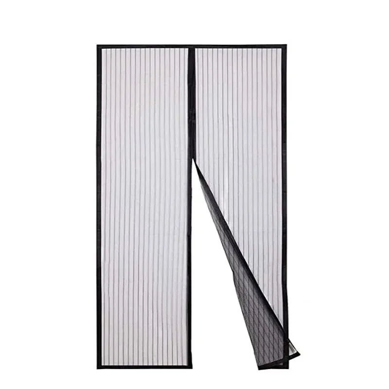 Cortina de malla para puerta con pantalla magnética de alta resistencia, mosquitera, partición manos libres, cortina de puerta a rayas silenciosa, ventilación para dormitorio