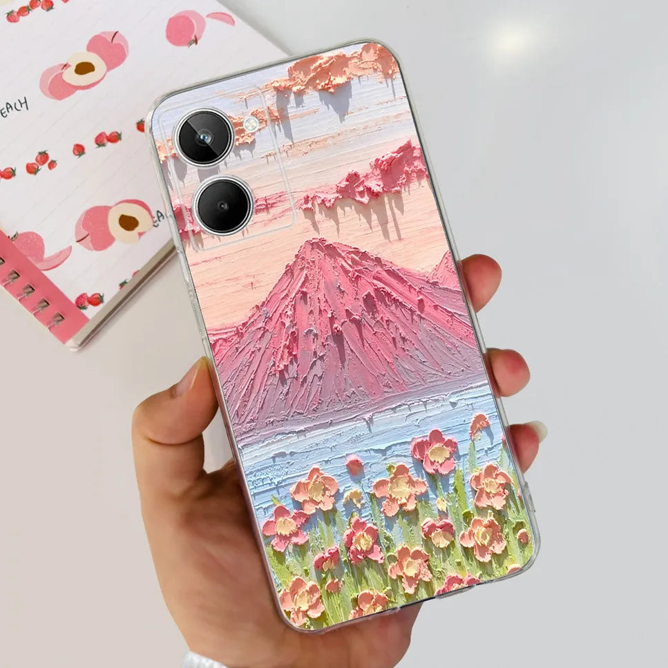 Para Realme 10 4G RMX3630 funda de teléfono suave de silicona TPU a prueba de golpes para Realme 10 funda protectora trasera con diseño de dibujos animados bonitos