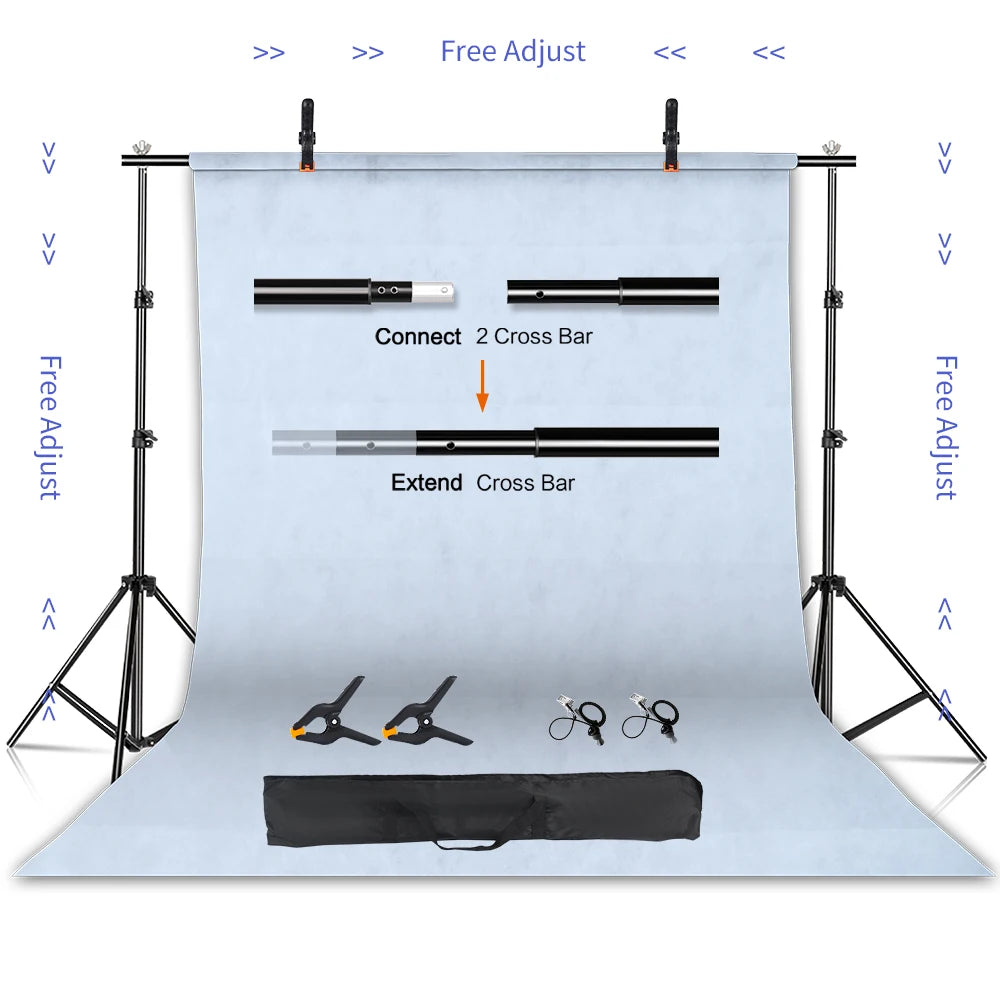 Kit de soporte para fondo fotográfico SH con sistema de soporte ajustable, fondos para estudio fotográfico, marco de pantalla verde Chromakey
