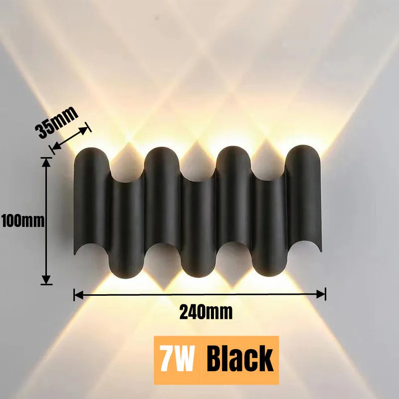 Lámpara de pared Led para exteriores, iluminación luminosa impermeable hacia arriba y hacia abajo, decoración de jardín, AC85-265or, lámparas de pared para sala de estar, porche y exteriores